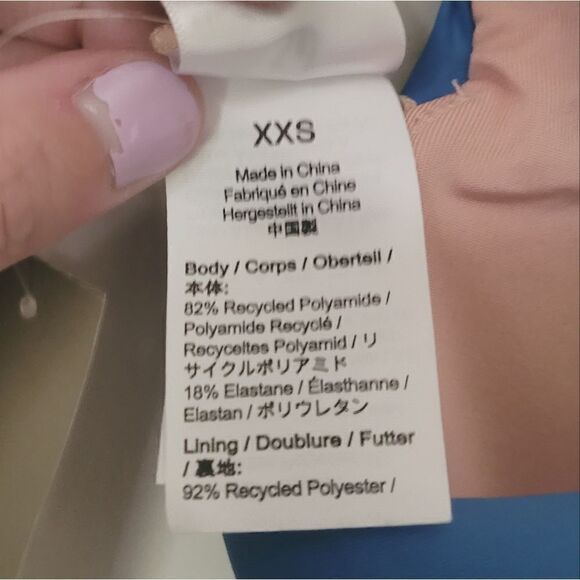 New J.Crew Scrunchie-Strap Squareneck Bikini Top Size XXS in Blue NWT - Picture 8 of 9